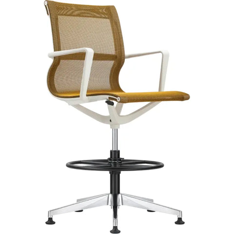 Eurotech Kinetic Stool White Frame Designer Spider Mesh Colors EH301W