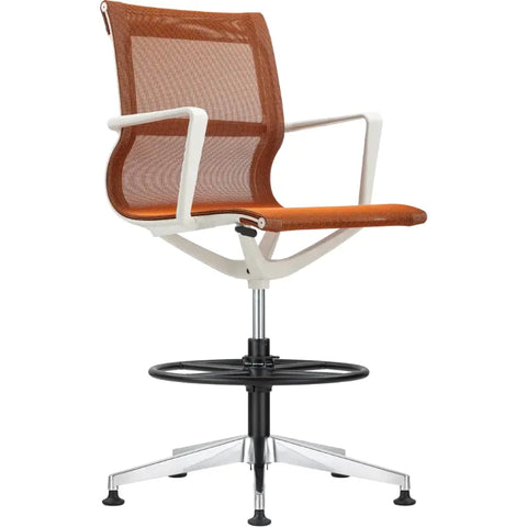 Eurotech Kinetic Stool White Frame Designer Spider Mesh Colors EH301W