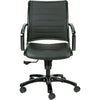 Eurotech Europa Metallic Leather Mid Back Chair LE222TNM-BLKL