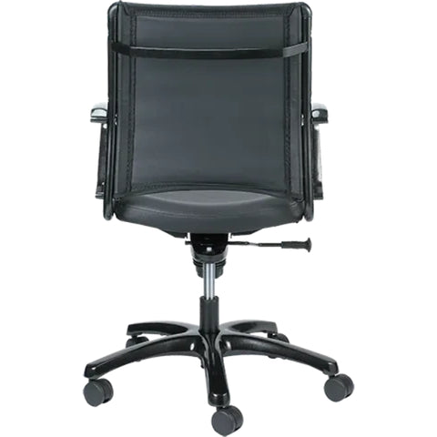 Eurotech Europa Metallic Leather Mid Back Chair LE222TNM-BLKL