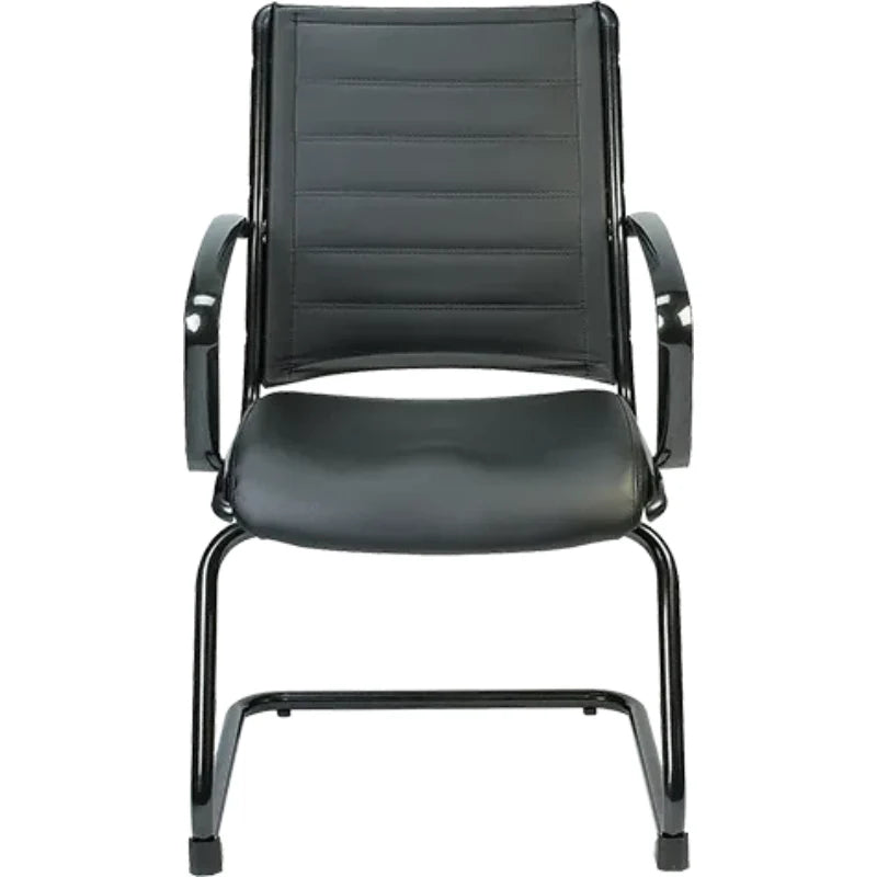 Eurotech Europa Metallic Leather Guest Chair LE333TNM-BLKL