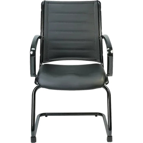 Eurotech Europa Metallic Leather Guest Chair LE333TNM-BLKL