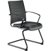 Eurotech Europa Metallic Leather Guest Chair LE333TNM-BLKL