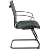 Eurotech Europa Metallic Leather Guest Chair LE333TNM-BLKL