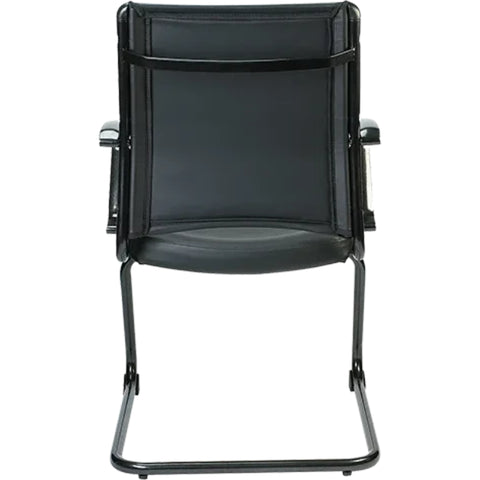 Eurotech Europa Metallic Leather Guest Chair LE333TNM-BLKL