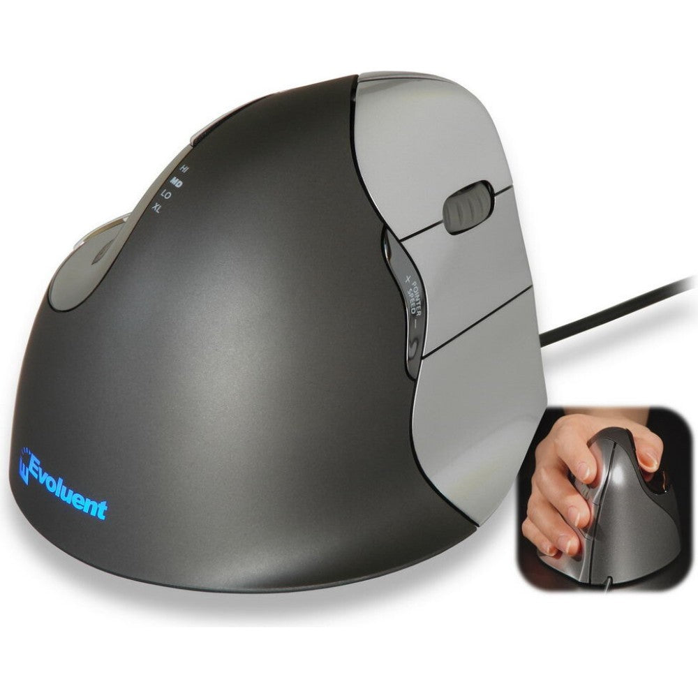 Evoluent Ergonomic VerticalMouse 4 For Right Hand Wired USB (VM4R)