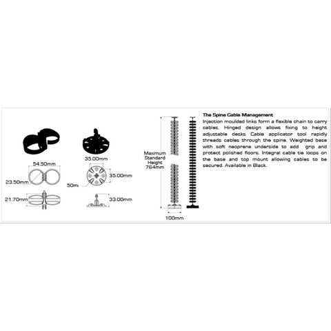 Adapt Ergonomics (SpaceCo) Cable Management Spine | CABM05BK