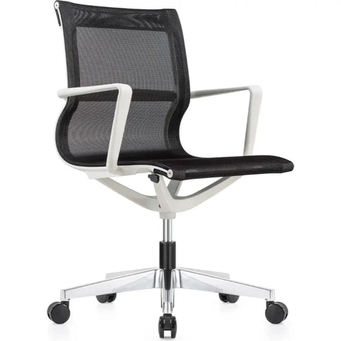 Eurotech Kinetic White Frame Designer Spider Mesh Conference Chair